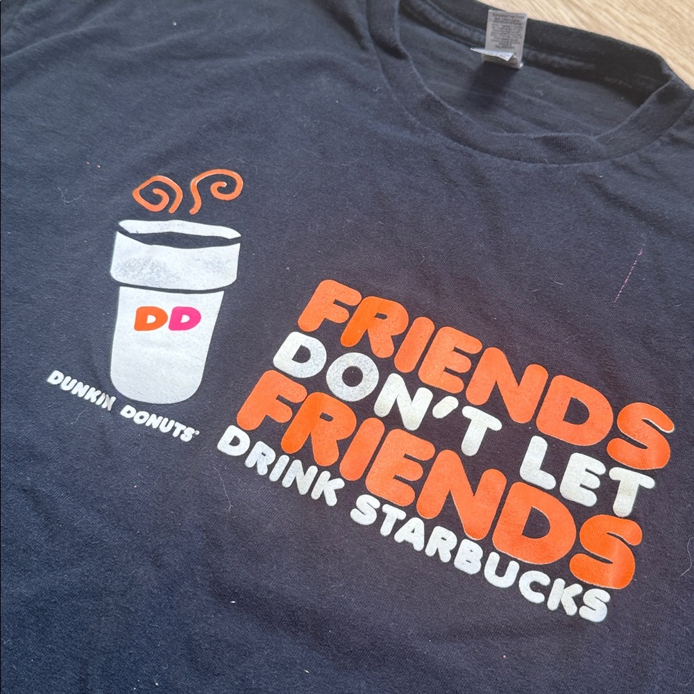 Dunkin Donuts FRIENDS Coffee T Shirt Size XL Graphic Coffee lover Starbucks - Picture 3 of 7